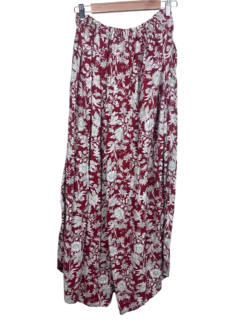 Free People FP Movement Sunday Floral Wide-Leg Crop Top & Pants Set - Red